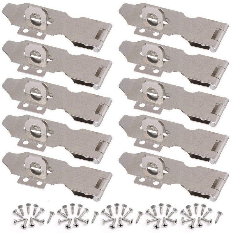 Wideskall 3"" inch Zinc Plated Swivel Safety Hasp and Staple with Screws (Pack of 10) - Image 1