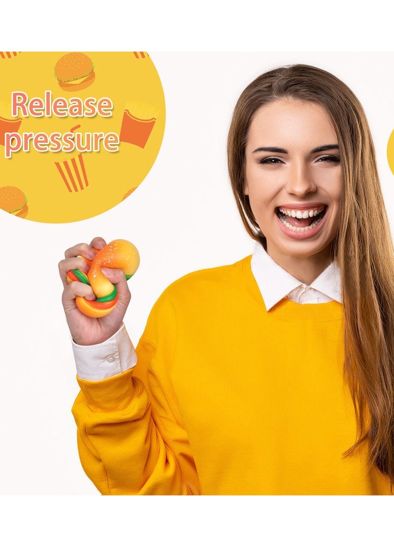 Excefore Food Squishies Toy, 4 Pack Simulation Sandwiches, Fries, Burgers, Cola Sensory Stress Relief Squeeze Toy for Kids and Adults, Birthday Collection - Image 4