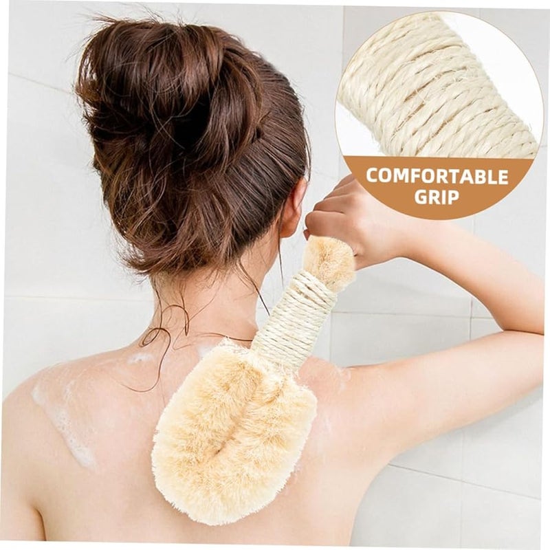 Natural Sisal Bath Brush Set 2Pcs Exfoliating Body Scrubber For Dead Skin Removal Portable Travel - Image 4