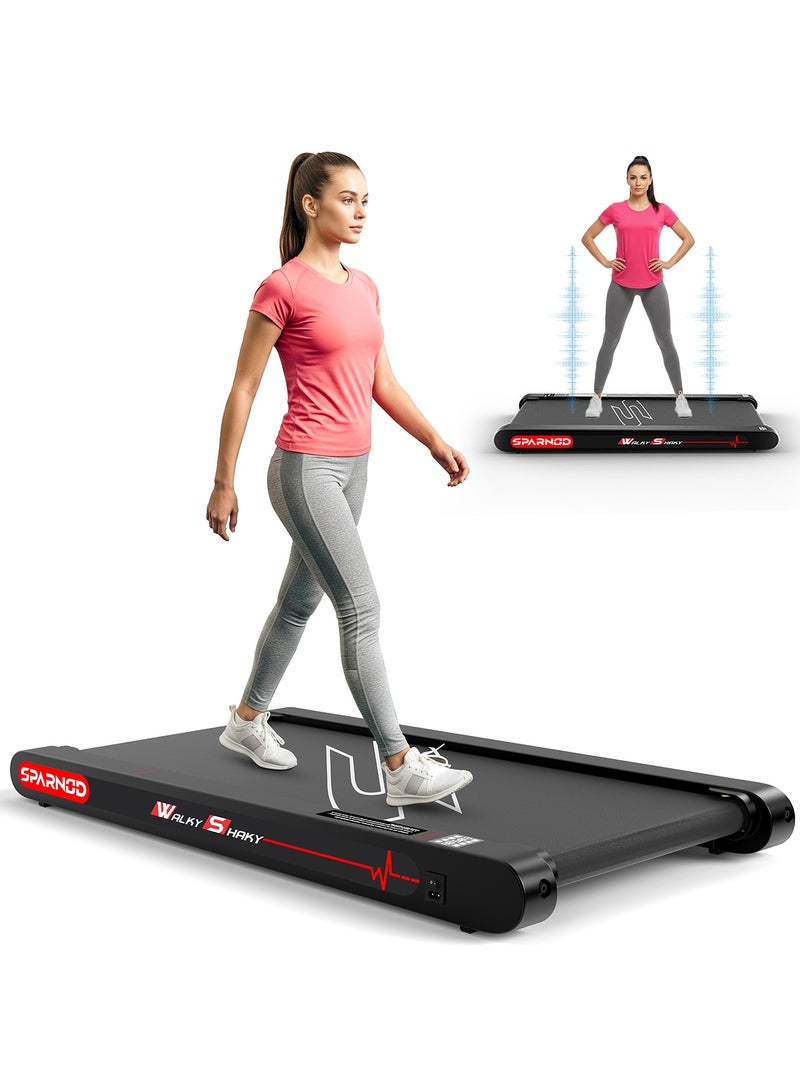 Sparnod Fitness WalkyShaky Vibration Walking Pad Treadmill – Under Desk Treadmill with 4 Vibration Massage Modes, 2.5HP Motor, 120kg Capacity, Compact Electric Treadmill for Home Office - Image 2