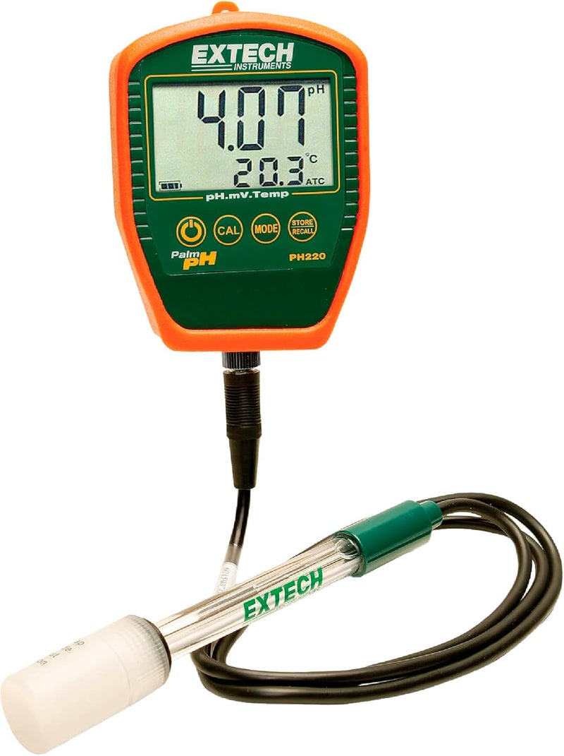 Extech PH220-C Waterproof Palm pH Meter with Cabled Electrode - Image 1