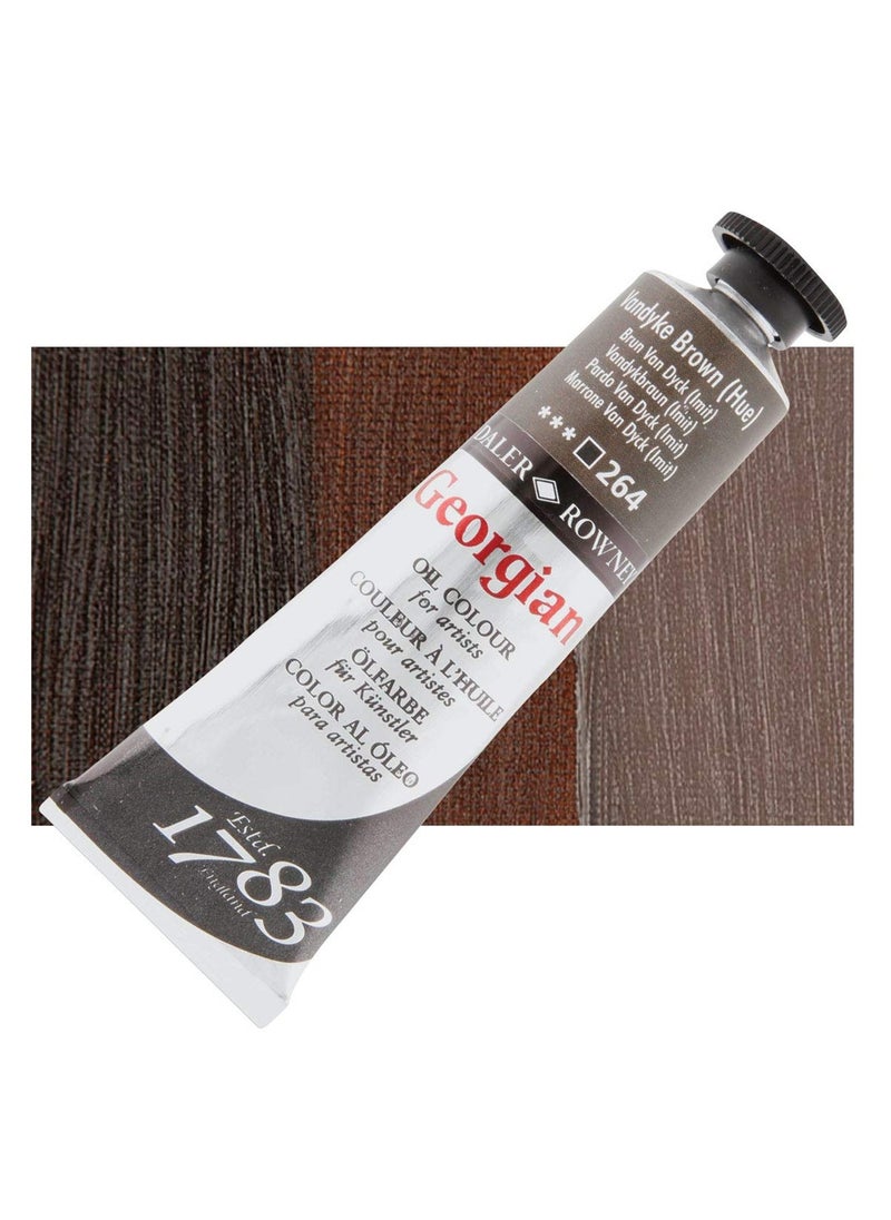 Daler Rowney Georgian Oil Colour Tube 38ml Content Vandyke Brown Hue  - Image 1