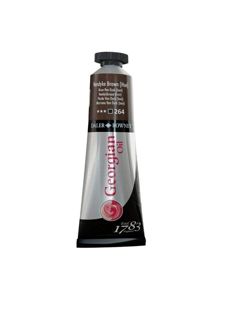 Daler Rowney Georgian Oil Colour Tube 38ml Content Vandyke Brown Hue  - Image 2