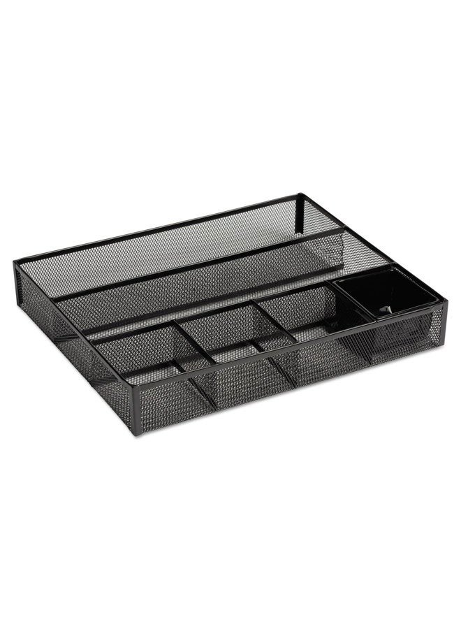 Rolodex Deep Desk Drawer Organizer, Metal Mesh, Black (22131) 11.75 inches long by 15.25 inches wide - Image 1