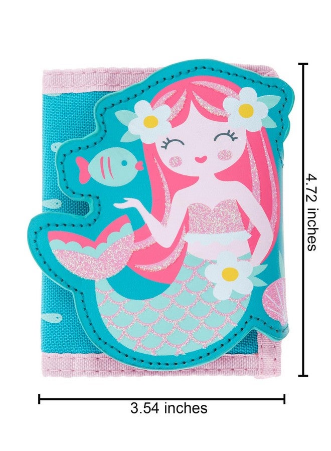 Stephen Joseph Stephen Joseph Kids' Cartoon Wallet - Slim Trifold with Zippered Pocket, Toddler Coin Holder, Front Pocket Printed Purse - Mermaid Theme Gift for Children  - Image 4