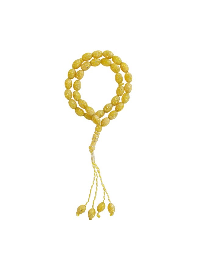 33-حبة سوار الورد الأصفر، نمط الزهور، رمز الضوء والثروة والسعادة، الصلاة العربية المسلمة، رمضان، هدايا عيد ميلاد الأب - Image 1