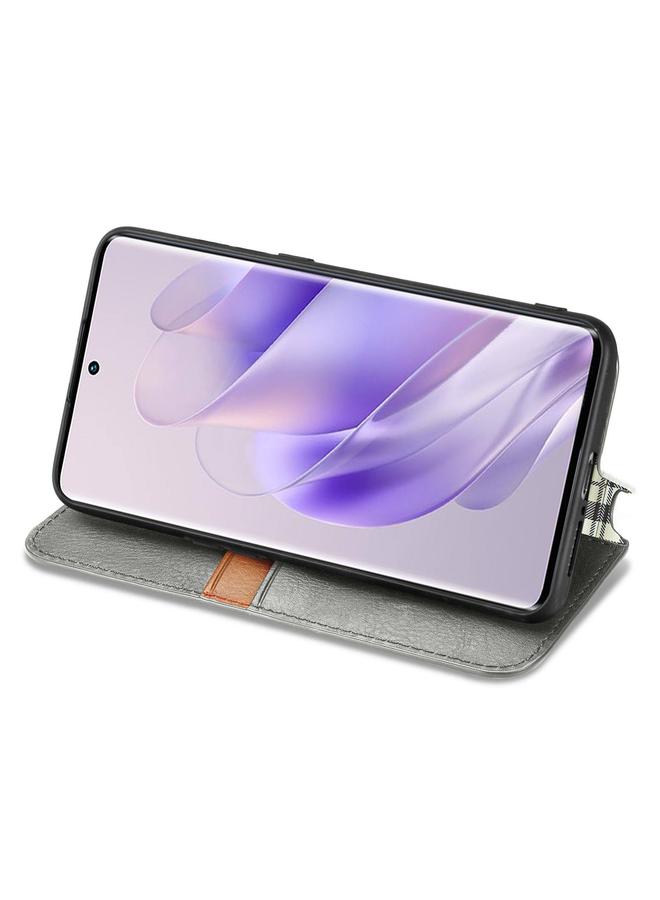 Zaboon Case For Infinix Zero 30 5G Cubic Grid Pressed Magnetic Leather Phone Case - Image 5