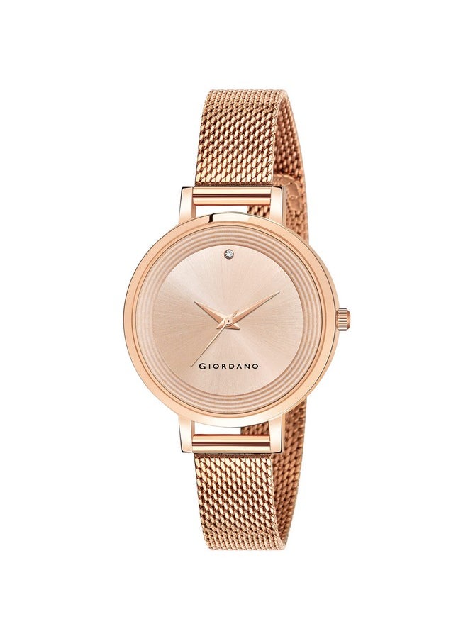 GIORDANO Giordano Fashionista Collection Stylish Analogue Watch for Women | Unique Design with Color Variant Mesh Metal strap | Ladies Wrist Watch to Compliment Your Look Ideal Gift for Women’s |Girls - GD4067  - Image 2