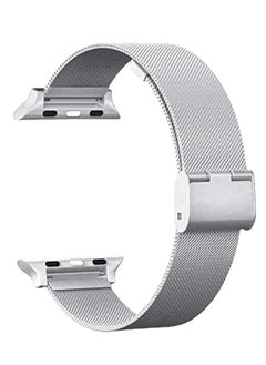 Watch Smartwatch Bands Compatible with Apple Watch Band, Stainless Steel Mesh Sport Wristband Loop Replacement Watch Strap with Adjustable Clasp for iWatch Series 4 /5 /6   Silver, 42/44 mm 