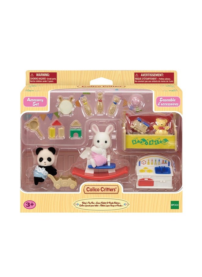 Calico Critters Calico Critters Baby's Toy Box - Includes Snow Rabbit and Panda Babies  - Image 2