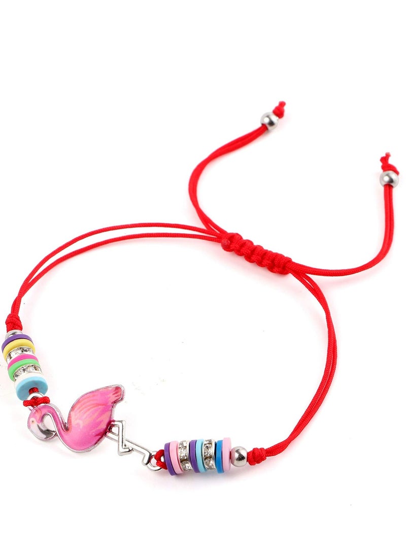 12 Pcs Kids Girls Bracelets Jewelry, Animal Pendant Unicorn Owl Cute Bracelet, Multicolor Woven Bracelets for Prize Pretend Play Party Favors for Girls, Kids Friendship Bracelets(One Size)  - Image 4