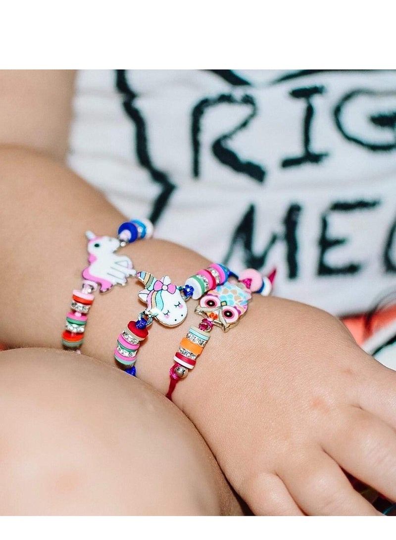 12 Pcs Kids Girls Bracelets Jewelry, Animal Pendant Unicorn Owl Cute Bracelet, Multicolor Woven Bracelets for Prize Pretend Play Party Favors for Girls, Kids Friendship Bracelets(One Size)  - Image 5