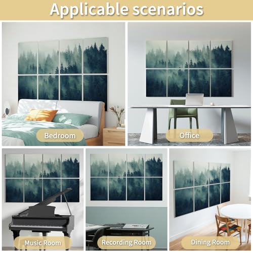 Art3d Soundproof Wall Panels 48x32 8Pack Acoustic Wall Art Panels Sound Absorbing Decorative Wall Panels for Living Room Bedroom Kitchen Studio Polyester UV Print - Image 3