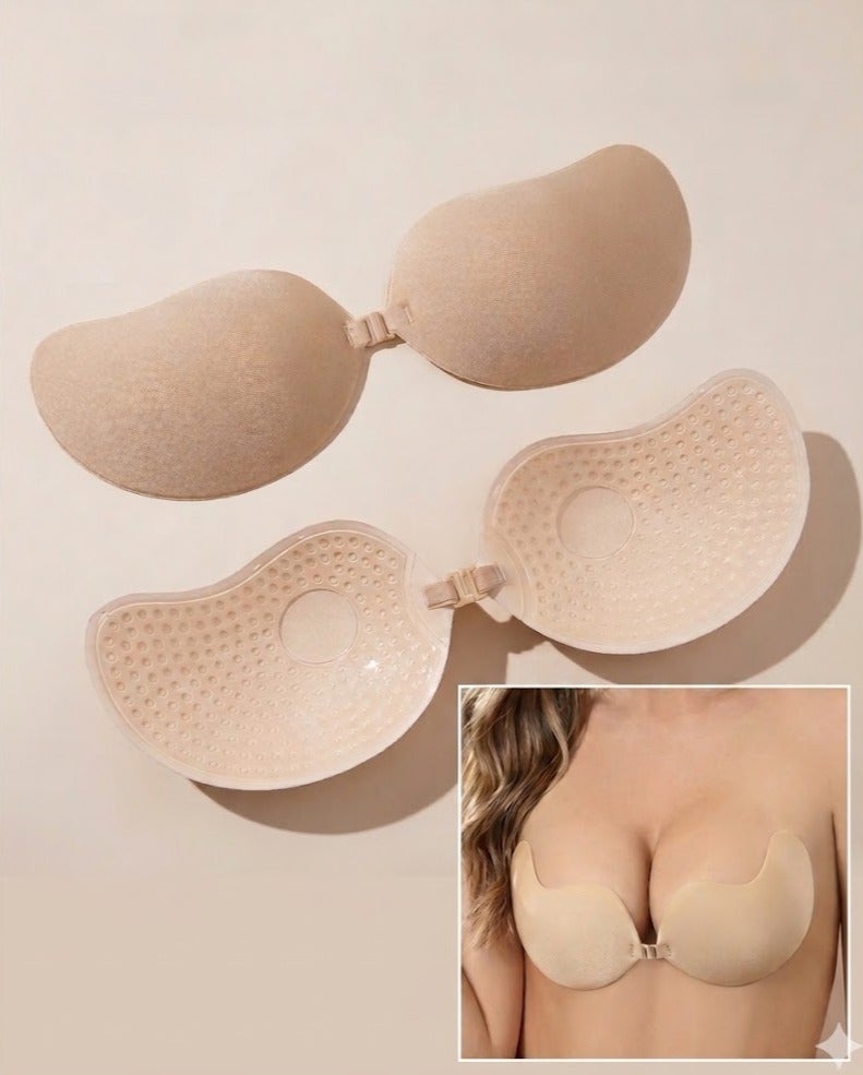 Jomo Store Push Up Self Adhesive Silicone Bust Front Closure Strapless Invisible Bra - Image 1