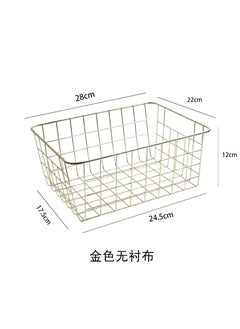 Factory wholesale wrought iron storage basket fabric storage basket desktop snack basket iron shelf dormitory finishing basket