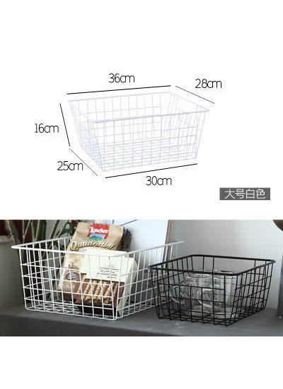 Generic - Factory wholesale wrought iron storage basket fabric storage basket desktop snack basket iron shelf dormitory finishing basket - Image 1