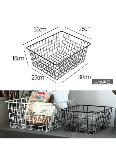Generic - Factory wholesale wrought iron storage basket fabric storage basket desktop snack basket iron shelf dormitory finishing basket - Image 1