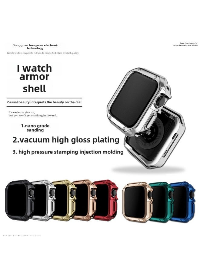 For Apple Hand TPU Armor Electroplated Protective Shell Electroplated 4645 Protective Case Iwatch10 Generation 89 Case 49-Color:Black-Exterior Dimension:L-42/44/45MM - Image 2