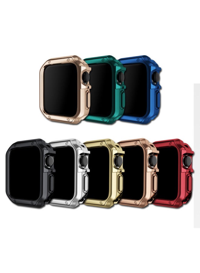 For Apple Hand TPU Armor Electroplated Protective Shell Electroplated 4645 Protective Case Iwatch10 Generation 89 Case 49-Color:Black-Exterior Dimension:L-42/44/45MM - Image 3