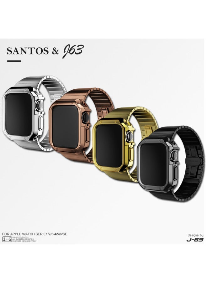 For Apple Hand TPU Armor Electroplated Protective Shell Electroplated 4645 Protective Case Iwatch10 Generation 89 Case 49-Color:Black-Exterior Dimension:L-42/44/45MM - Image 4