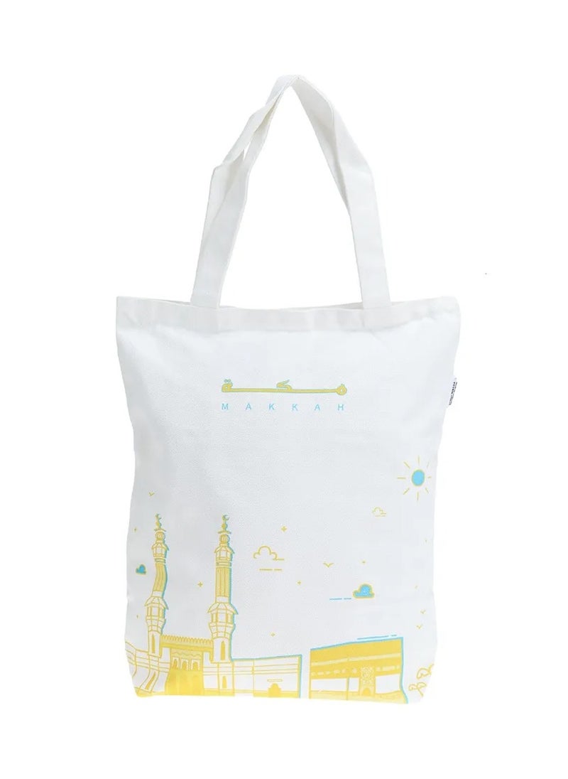 SHABABUNA x HNAK - Shababuna x Hnak Our Kingdom Makkah Canvas Tote Bag TA0004-3 - Image 1