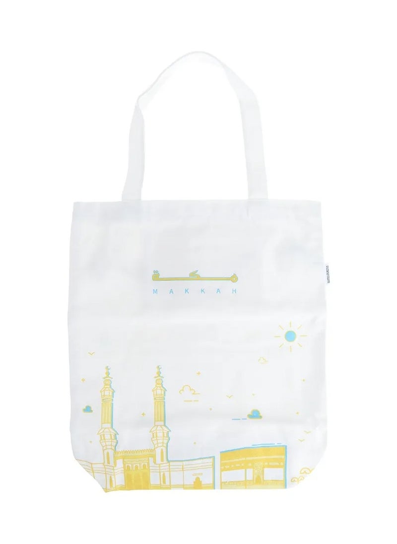 SHABABUNA x HNAK - Shababuna x Hnak Our Kingdom Makkah Canvas Tote Bag TA0004-3 - Image 1