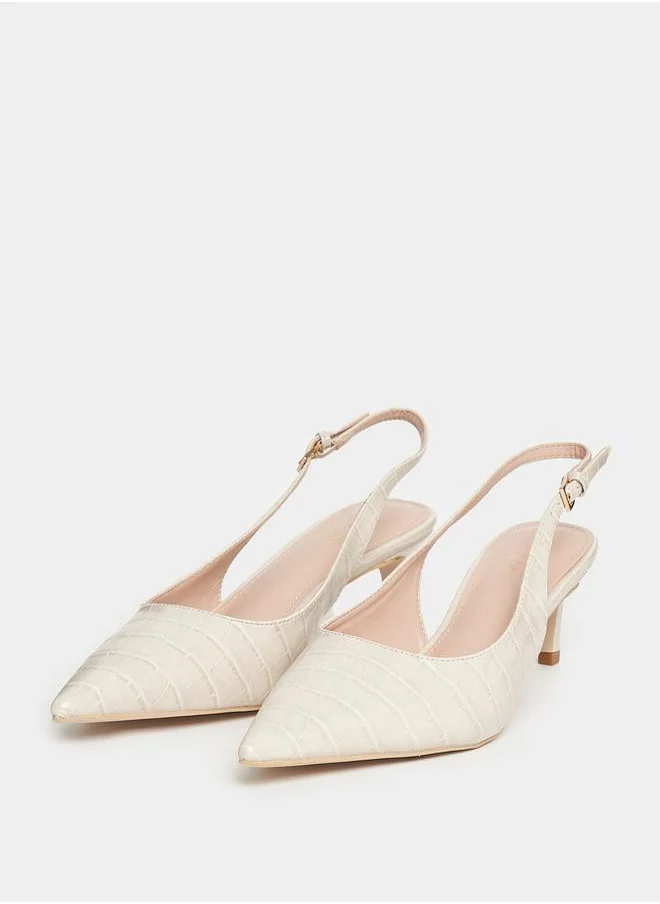 RAID Slingback Kitten Heel Pointed Toe Pumps by Styli