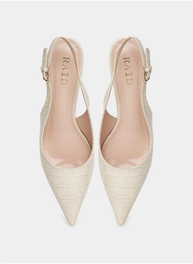 RAID Slingback Kitten Heel Pointed Toe Pumps by Styli