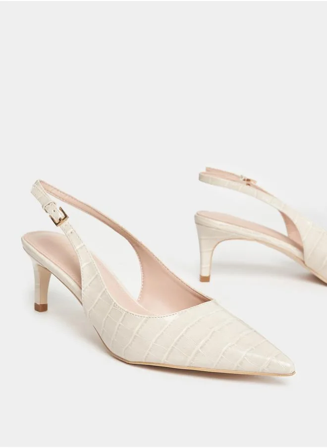 RAID Slingback Kitten Heel Pointed Toe Pumps by Styli