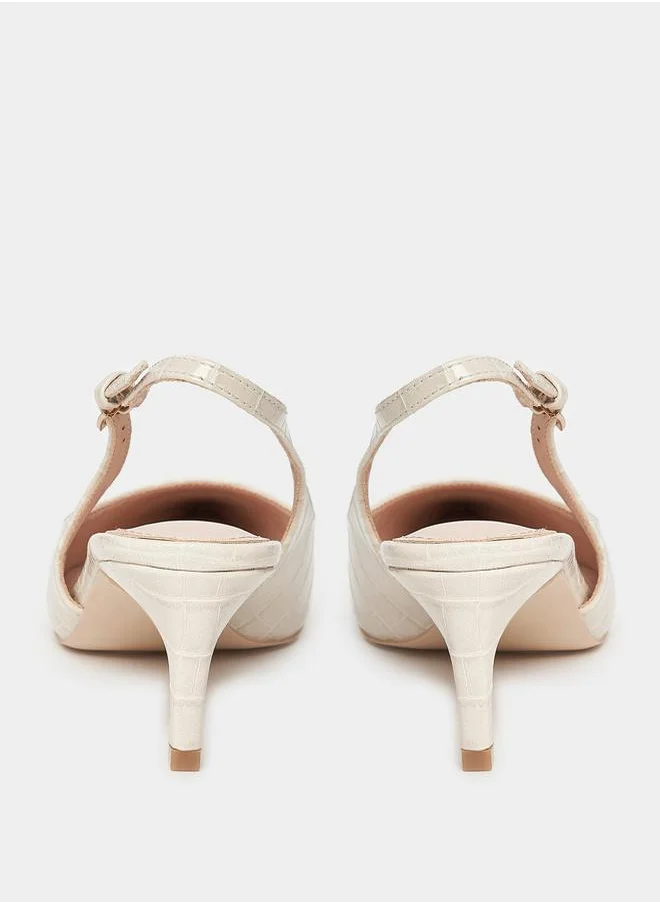 RAID Slingback Kitten Heel Pointed Toe Pumps by Styli