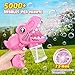 Yunaking Bubble Gun Toys for Girls Bubble Machine for Kids 2 Rechargeable Dino Toys Easter Basket Stuffers Gift for 3 4 5 6 7 8 Girls Toddlers Ages 46 Outdoor Summer Birthday Christmas Valentines - Image 4