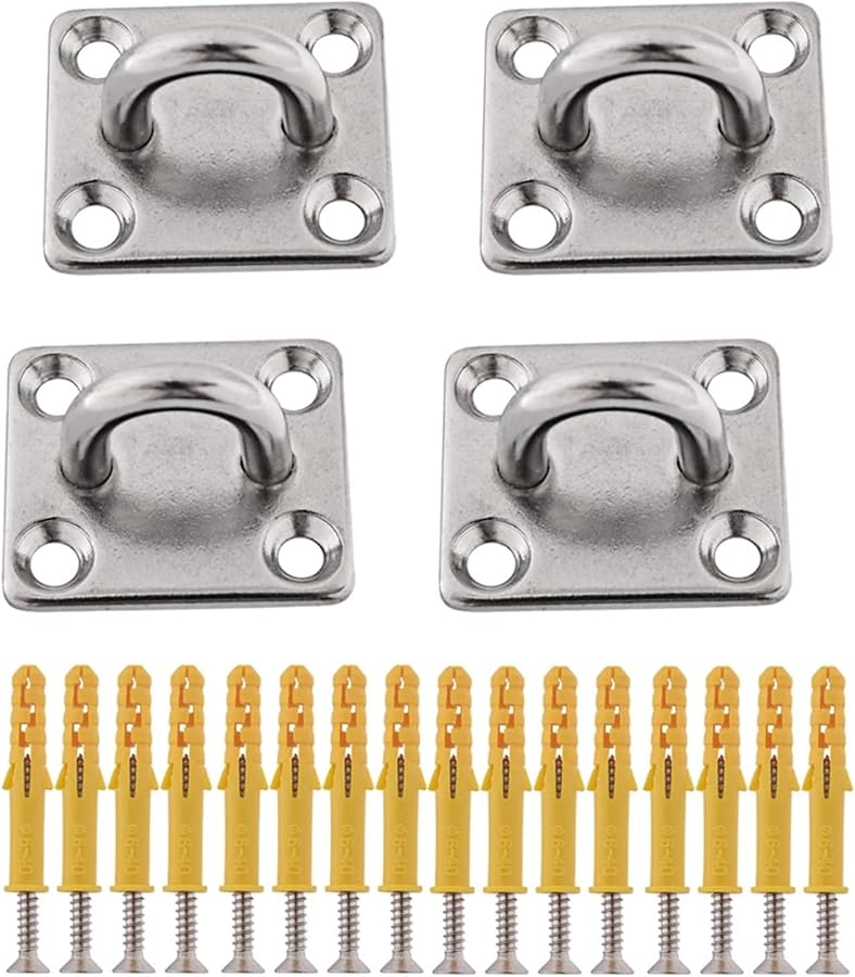 304 فولاذ مقاوم للصدأ M5 لوح خطاف العين مع مسامير ذاتية التنصيب لتجهيزات القوارب البحرية - Image 1