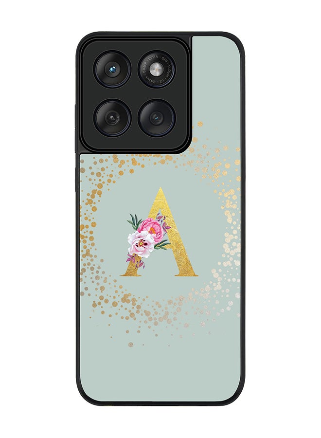 Stylizedd For Motorola MOTO Edge 60 Fusion/ Edge 60 Case,Slim fit Camera Protection, Shockproof Thin Phone cover  - Custom Monogram Floral - A  (Light Grey ) - Image 1