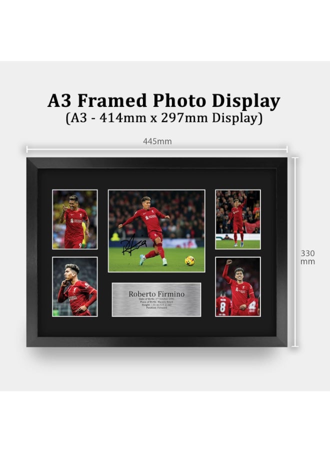 HWC Trading HWC Trading Roberto Firmino Liverpool 16 x 12 inch (A3) Printed Gifts Memorabilia Signed Autograph Photograph Display for Football Fans and Supporters - 16" x 12" Framed  - Image 2