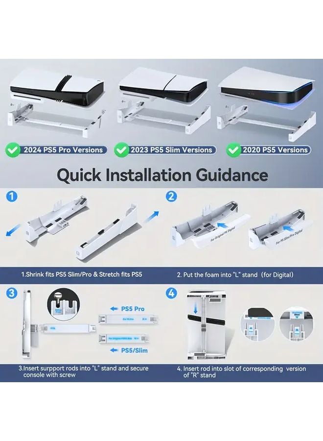 Universal Desktop Stand For PS5 PS5 Slim Horizontal Placement Stable Design - Image 5