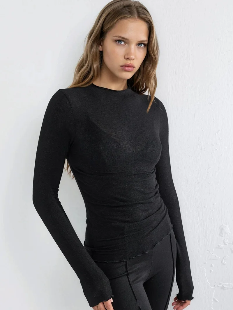 بوسيم BUSEM Long Sleeve Slim Fit Blouse