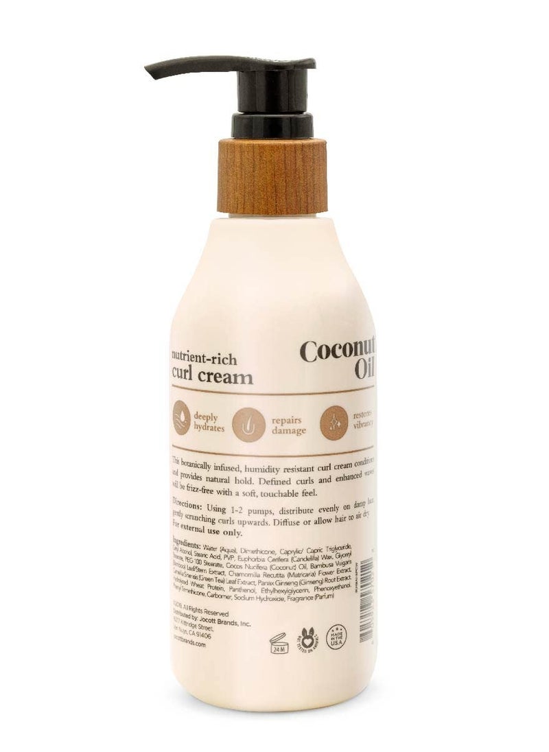 Oliology - Oliology Coconut Oil Curl Cream - Defines & Enhances Curls & Waves | Botanically Infused | Conditions & Reduces Frizz | Made in USA, Cruelty Free & Paraben Free (8.5oz) - Image 1