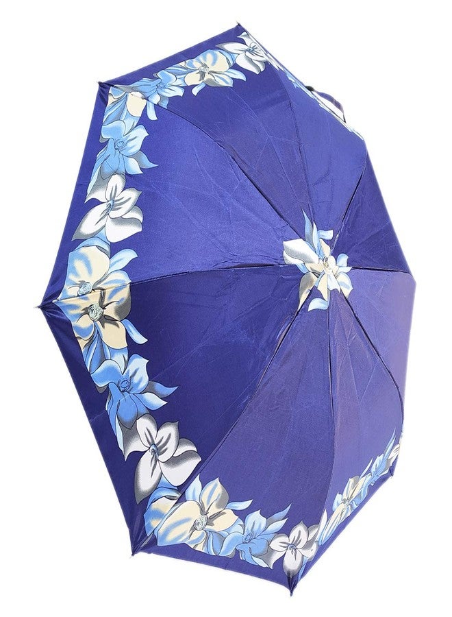 RAINPOPSON 2 Fold Printed Big Size Umbrella for Women & Men UV Protection Office Umbrella Combo for Girls/Men/Women (Multicolor & Blue Printed) - Set of 2 - Image 3