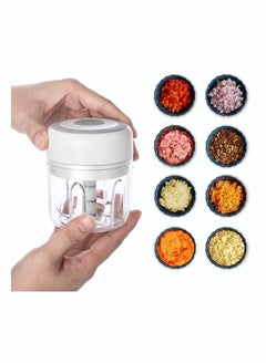Y&D MINI Garlic Machine White Electric and Onion Grinder Usb Charging Portable Masher Food Waterproof Processor for Kitchen Mini Slicer (White)  - Image 1
