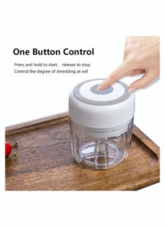 Y&D MINI Garlic Machine White Electric and Onion Grinder Usb Charging Portable Masher Food Waterproof Processor for Kitchen Mini Slicer (White)  - Image 4