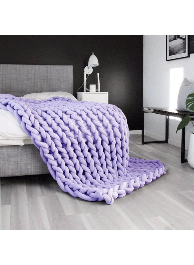 HZYH Arm Knitting Yarn for Braided Knot, Chunky Blanket Yarn, Thick Big Arm Knitting Cotton Yarn, Washable, for Throw, Blanket, Knitting Bag, Cat Bed, DIY Decorations, 11 M Long, 500 G, Purple - Image 5