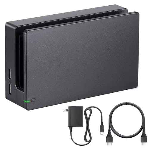 MOSAHOLL TV Dock Station for Switch 3 in 1 Replacement TV Base Docking Station Set with Upgraded IC Module Charger HDMI Cable Accessories for Switch Console Not for Switch 2 - Image 1