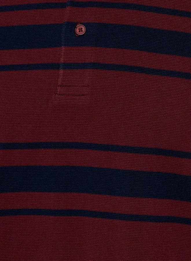 Splash FAV Men Short Sleeves Striped Pique Polo T shirt