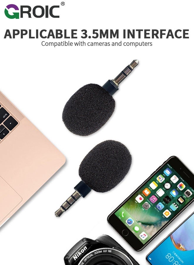 GROIC External Camera Microphone 3.5mm, Mini Omnidirectional Condenser Microphone with Noise Reduction, for DSLR Camera, Camcorder, YouTube, Vlogging, Video Recording  - Image 5