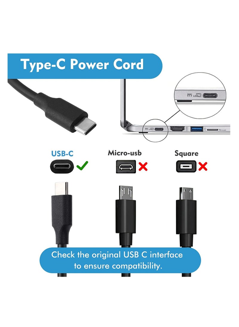 65W USB C Power Charger for Macbook Pro/ Macbook Air /HP Specter / Lenovo ThinkPad T480 Yoga/ Samsung/Dell XPS Latitude/ASUS/ Acer/Xiaomi Air /Huawei Matebook Laptop Charger - Image 4