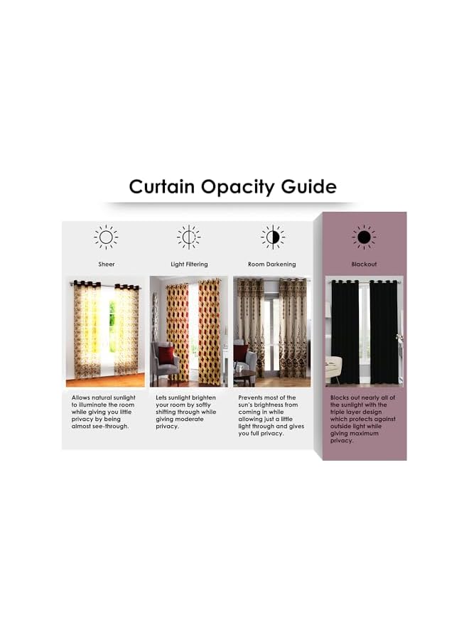 The Bros Blackout Curtains, for Living/Bedroom. Premium Faux Silk, Rich Polyester. Light Blocking, Thermal Insulation, Noise Reduction. Grommet. Solid Purple, 2 Panels, 215cm/7ft - Image 5