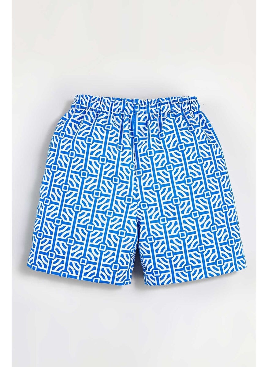 Gold Class Kidswear Water Repellent Corded Blue Men's Swim Shorts  - Image 1