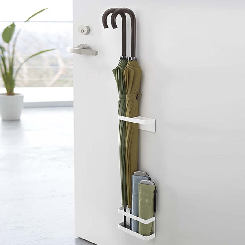 Magnetic Umbrella Stand No Punching Height Adjusting Wall Mounted Umbrella Holder Rack for Hotel Hallway White - Image 5