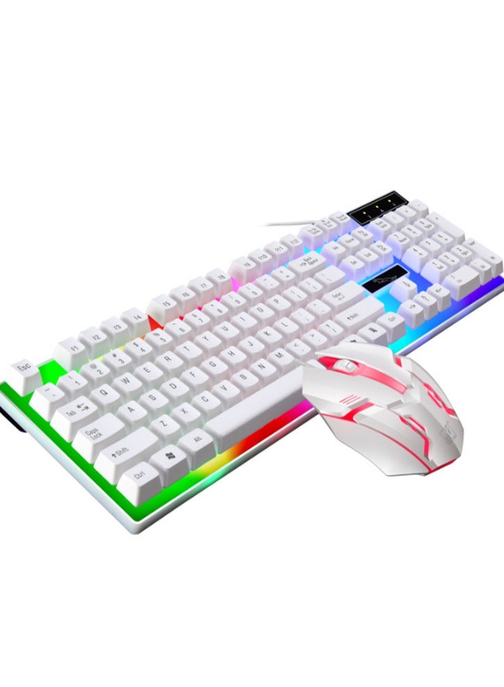 Chaser Leopard G21B Wired Mechanical Keyboard And Mouse Set White  - Image 1