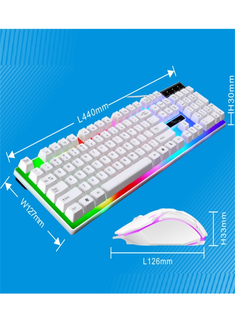 Chaser Leopard G21B Wired Mechanical Keyboard And Mouse Set White  - Image 2